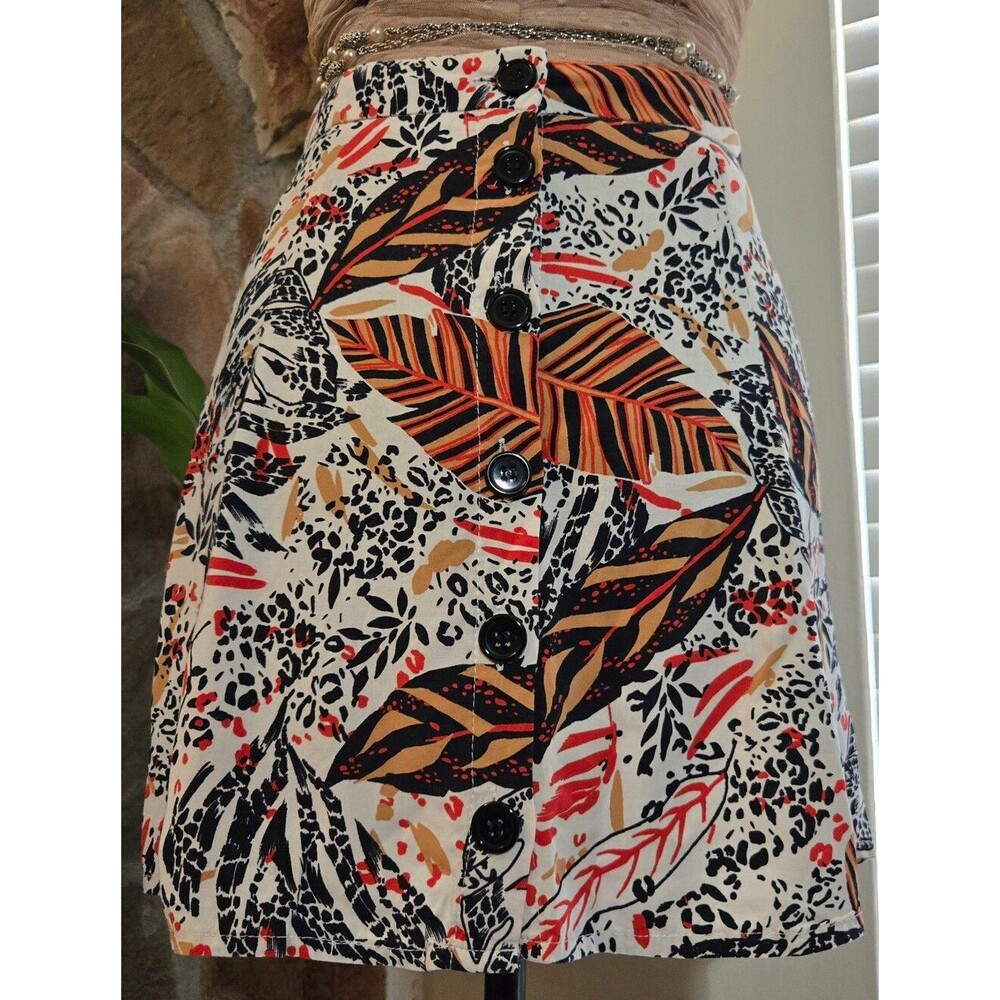 Vintage Y2K Pimkie Skirt Leopard & Palm Leaf - Indie Sleaze x Festival Fairy